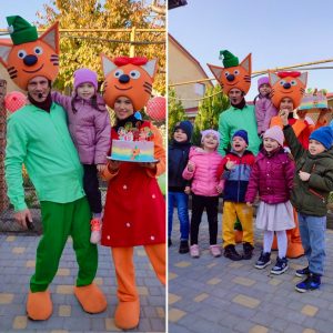 Детский праздник Три кота на день рождения ребенка в Одессе Аниматоры Три кота Одесса Это Весело