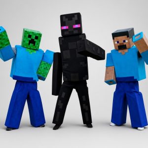 Стив, Зомби и Эндермен Minecraft — ростовые куклы аниматоров